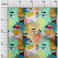 thumbnail image 2 of oneOone Rayon Aquamarine Green Fabric Abstracts Sewing Material Print Fabric By The Yard 56 Inch Wide, 2 of 5