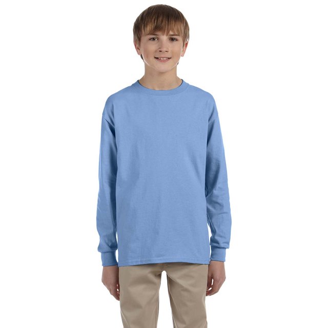 Jerzees Youth Long Sleeve T-Shirt - 29BL - Small - Light Blue