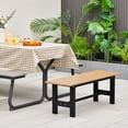 thumbnail image 3 of Gymax Outdoor HDPE Bench Metal Frame for Yard Garden - Set of 1 Brown, 3 of 8