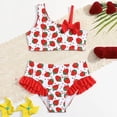 thumbnail image 1 of Toddler Girl Swimsuits 2 Piece Beach Bikini Bathing Suit Striped Ruffle Bathing Suit Girls 18-24 Months, 1 of 7