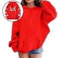 thumbnail image 2 of Wdgfv Chandail à Capuche Imprimé Lettre pour Filles, Manches Longues, Décontracté, Confortable, Rouge, 4-5 Ans, 2 of 6