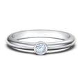 thumbnail image 1 of Classic Bezel Set Birthstone Ring - Aquamarine (March), 1 of 4