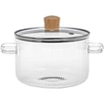 thumbnail image 4 of Glass Cooking Pot with Lid, Heat Resistant Borosilicate Cookware Glass, 4 of 8