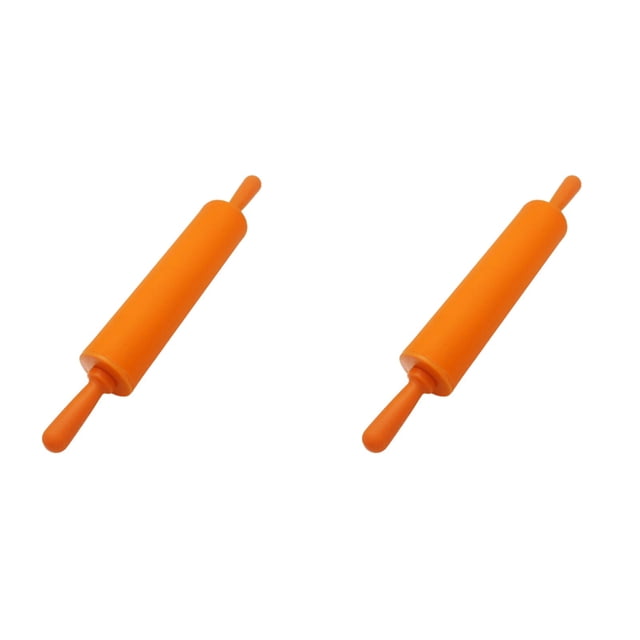(Lot de 2) Rinsvye Rouleau en Silicone pour Pâte, Moules à Biscuits Vintage en Bois, Rouleau pour Pizza Biscuit avec Poignée en Bois, Surface Antiadhésive, Rouleaux pour Cuisson Antiadhésifs pour Pâte Biscuit Rouleau à Pizza Pâtisserie