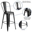 thumbnail image 3 of Bowery Hill 30" Contemporary Metal Bar Stool in Distressed Black, 3 of 9