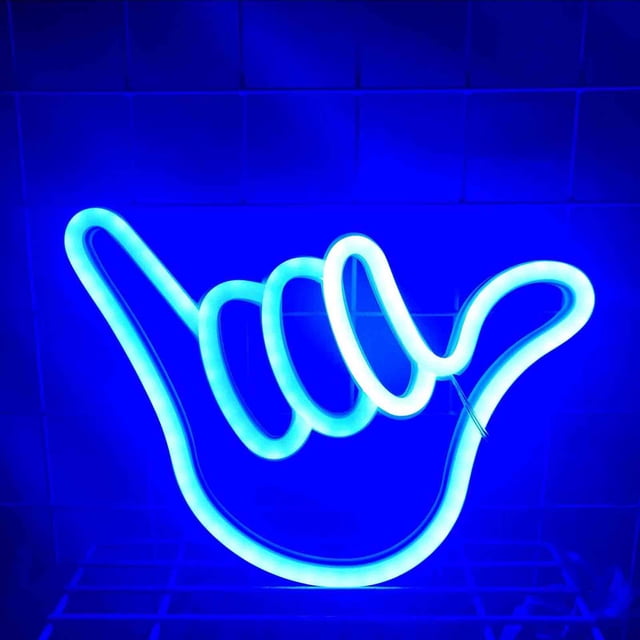 XYAIYT Neon Finger Modeling Indoor Neon Sign USB Battery Dual Power LED Night Light for Home Party Shop Bar Bedroom Decoration Unique Design Easy Hang and Use
