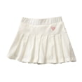 thumbnail image 1 of HAJGJP Robes d'Été pour Fille 2025 Vacances Jupe Plissée pour Filles Jupe d'École Jupe Mini Jupe Plissée de Cheer Décontractée Jupe Patineuse Blanche, 2-3 Ans, 1 of 5