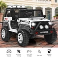 thumbnail image 4 of Costway 12V Kids Ride On Truck Remote Control Electric Car w/Lights&Music White, 4 of 10