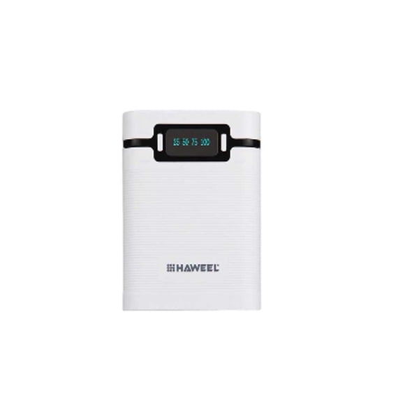 QualitChoice Box LCD 4-Batteries Battery Case Rechargeable Portable Multifunctional Cases with USB Camping Travel Black White