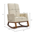 thumbnail image 2 of Gymax Rocking Chair High Back Upholstered Lounge Armchair w/ Side Pocket Beige, 2 of 10