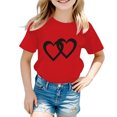 thumbnail image 1 of HNMKIU T-Shirt Graphique Tendance pour Filles Col Rond Manches Courtes Haut d'Été Décontracté pour Enfants, 1 of 5