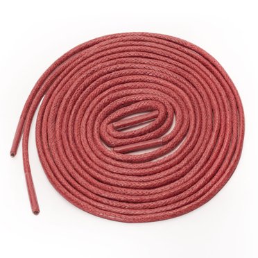 INSPIRE CHIC Lacets Ronds Unisexes Cirés Solides 2 Paires Lacets Oxford pour Chaussures Habillées Bottes Rouge 100cm / 39.37 Pouces
