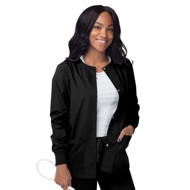 Sivvan Women's Scrubs Warm-Up Jacket / Front Snaps - Round Neck
