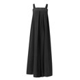 thumbnail image 4 of Women's Casual Loose Jumpsuits Solid Color Spaghetti Strap Flowy Wide Leg Pants Beach Lounge Rompers Summer Outfits, 4 of 5