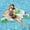 Vert 2D1, variante sur UsTZtai Chaise Flottante Gonflable pour Piscine, Fauteuil Inclinable en PVC avec Poignées Porte-Gobelets, Radeau de Flottaison d'Été