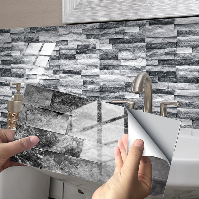 Leutsin Imitation Wall Tiles Crystal Film Tile Sticker Adhesive Floor Sticker Hot