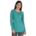 thumbnail image 1 of Inkmeso Tshirt With Buttons Jersey Tee Long Sleeve Top For Women, 1 of 8