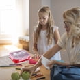 thumbnail image 4 of Clearance! Gspmoly 4 Compartments In One Large Lunch Box Leakproof Lunch Box Suitable for Dining Out Work School Plastic Microwave Lunch Box Sealed Clearance, 4 of 8