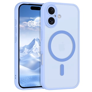 VENINGO Magnétique pour iPhone 17 Boîtier, Compatible avec Mag-safe, Protection antichoc Slim antidérapant Translucide Couverture de protection de téléphone mat, Bleu