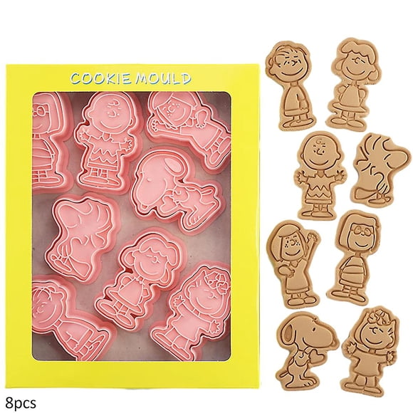 8pack Peanuts Cookie Cutters Cute Cartoon Snoopy Biscuit Mold Cake Fondant Baking Diy Dessert Mould Tool
