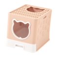 thumbnail image 3 of Bac à Litière pour Chat avec Capuchon, Détachable, Entièrement Fermé, Toilette pour Chat Réutilisable, Bac à Sable pour Chat, Rose, 3 of 9