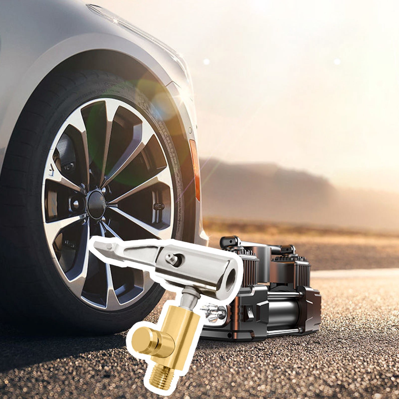 Suncoda Copper Pump Nozzle, Tire Inflator Wireless Wired Inflator Tire Door Spiracle Can Be Deflated Deflation Spiracle Spiracle Spiracle Nozzle