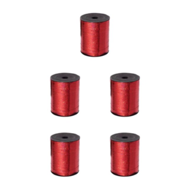 Youkk Plastic Ribbon Sparkling And multifunctional For Wedding And Party Decorations Sturdy Golden Curled Ribbon red 5Set