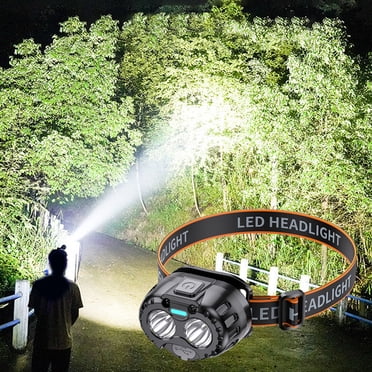 Kcavykas Home, Garden induction Headlamp Long Battery Lifestrong Lightrechargeableultra-bright LED Outdoor Fishing Lamp Head-mounted Miner's Lamp Flashlight