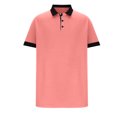 thumbnail image 4 of ylioge Mens Shirts Short Sleeve Golf Tees Shirt Office Work Pullover Button Collared Casual Color-Block Loose Comfort Tshirts Tops, 4 of 6