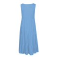 thumbnail image 4 of CHUANK Robes en Lin pour Femmes Été Grande Taille Manches Courtes Col en V Longueur Genou Robe Ample Décontractée Confortable Robe de Plage Soldes de Liquidation 2024, 4 of 5