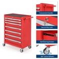 thumbnail image 4 of QinaQin 5/7-Drawer Rolling Tool Cart, Keyed Lock, Large Capacity, Black/Red/Blue, 4 of 7