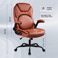 thumbnail image 2 of Office Chair, Adjustable Swivel Chair with PU Leather, High-Back Lumbar Support, Flip-Up Armrests for Home, Office - GD-9353, 2 of 5