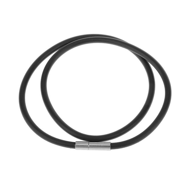 Baohd Chaîne de Collier de Corde en Caoutchouc avec Fermoir d'Extrémité en Acier Inoxydable 12 Pouces