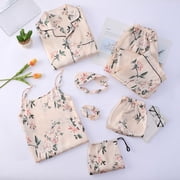 TopLLC Pajama Sets Lounge Sets for Women ,Women'S Sleepwear 7 Women's Pajamas Sets Faux Silk Pyjama Women's Pajamas Sleepwear Sets Spring Summer Homewear Pajama Sets