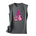 thumbnail image 5 of TIMIFIS Breast Cancer Ribbon Women's Racerback Tank Casual Sleeveless Printed Ladies Round Neck Blouses Tops T-Shirt - Fall/Winter, 5 of 5
