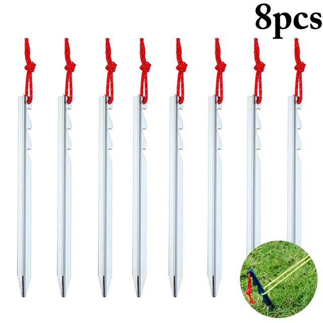 Bangcool Tent Stake Portable Aluminum Alloy Camping Stake Tent Peg with String