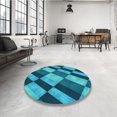 thumbnail image 4 of Ahgly Company Machine Washable Indoor Rectangle Transitional Teal Green Area Rugs, 6' x 9', 4 of 7
