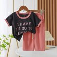 thumbnail image 1 of TopLLC Ensembles de Blouses et Chemises à Manches Courtes Col Rond Mode Décontractée pour Filles Hauts à Manches Courtes Col Rond Boutonné Imprimé Ensembles de Pantalons Courts Ensemble Fille, 1 of 5