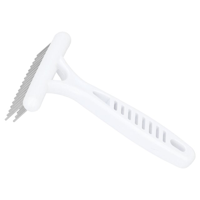Râteau de Désherbage pour Chien, Râteau Ergonomique en Métal Robuste Facile à Utiliser avec Design à Double Rangée pour Animal de Compagnie