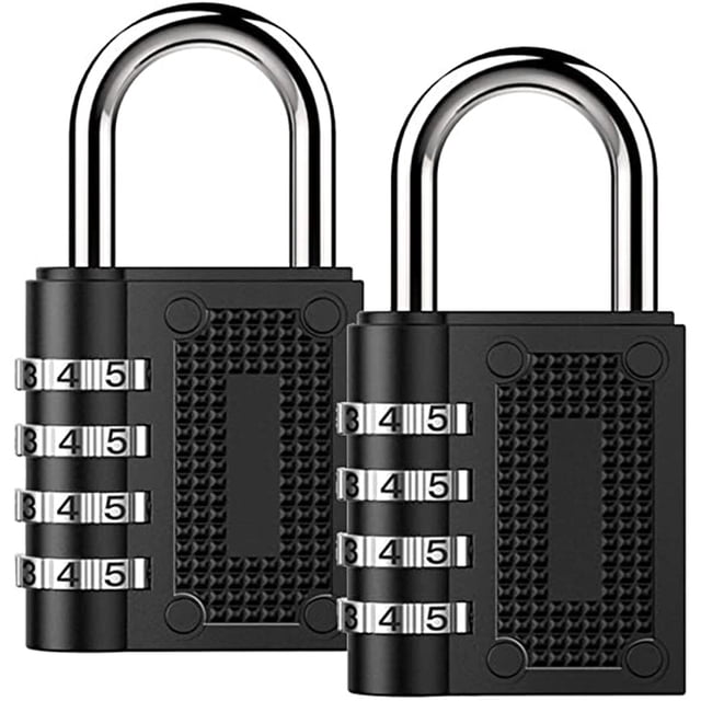 XZNGL 2PCS Combination Padlock Long Shackle Lock 4 Digit Resettable Combination Lock