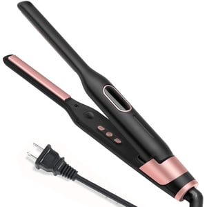 Pencil Flat Iron for Edges, Small Flat Irons for Short Hair, 3/10 Inch Small Hair Straightener for Men, Ceramic Mini Flat Iron for Pixie & Beard, 15s Fast Heat up, Dual Voltage, Auto Shut Off
