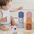 thumbnail image 2 of Soft Building Blocks Infant Puzzle Relief Blocks with Stacking Music Vinyl 1 Koala Figure and 6 Rubber Blocks, 2 of 9