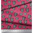 thumbnail image 2 of Soimoi Pink Moss Georgette Fabric Life Begins After Coffee Text Fabric Prints By Yard 42 Inch Wide, 2 of 5