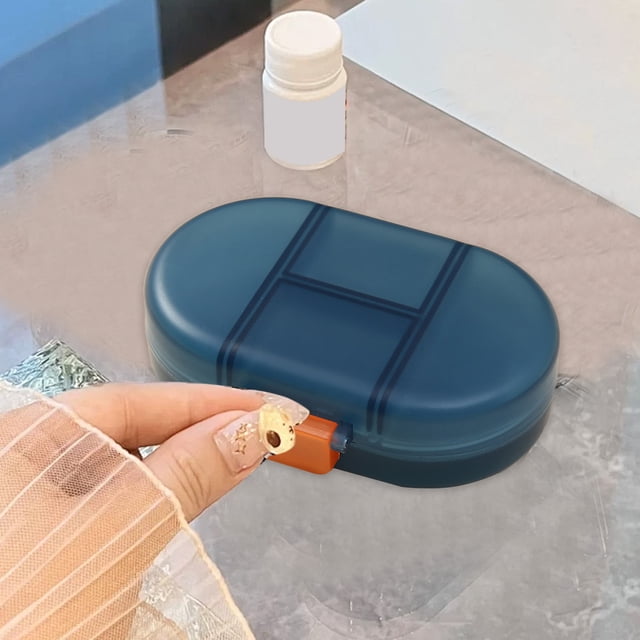 Portable Vitamin Organizer 8 Compartment Pill Box, Sealed Humidity Proof Case, Daily Supplement Storage for Travel Home Use