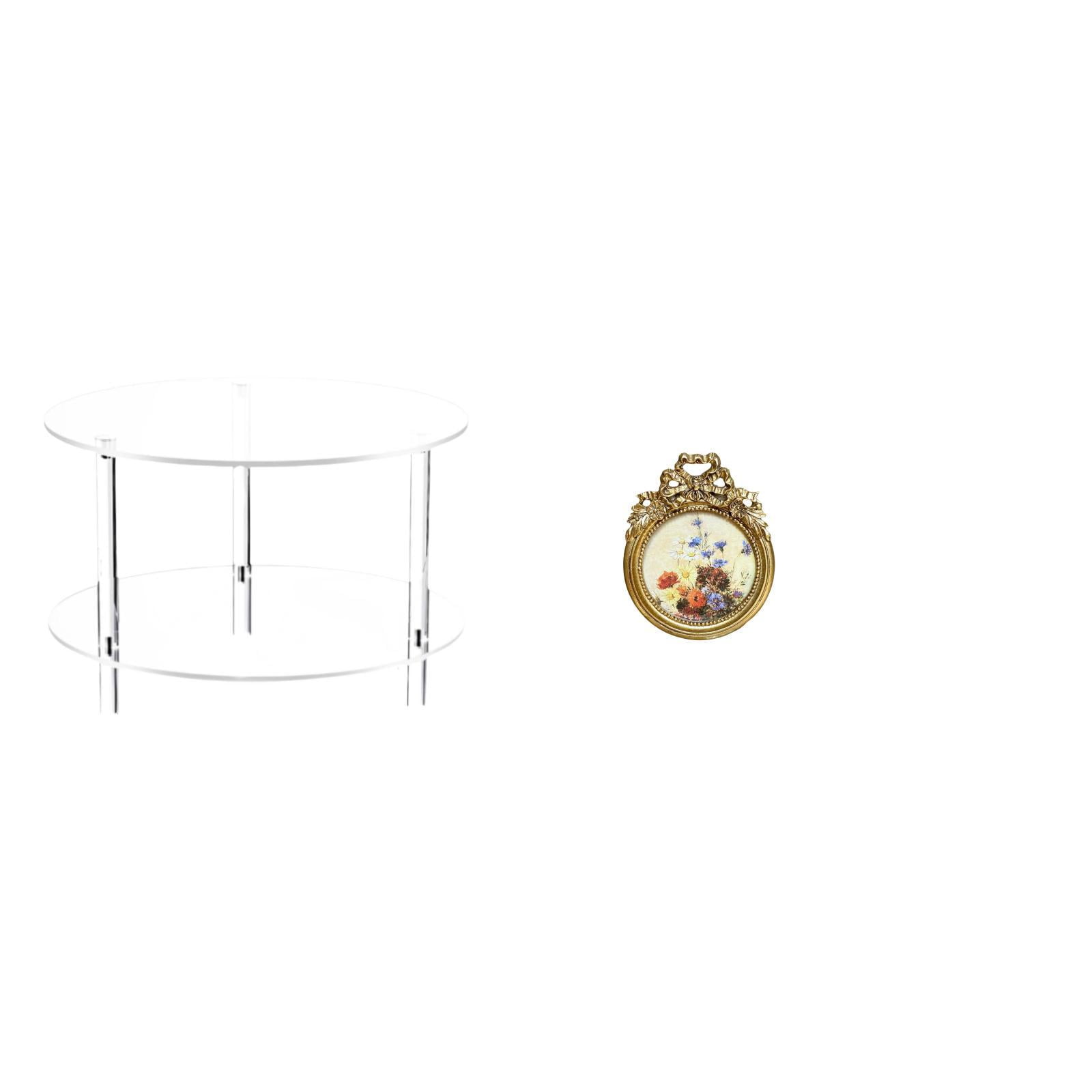Lipstore Clear Acrylic Side Table End Table Compact NightStand Bedside Furniture Easy Assembly Living Room Bathroom Home Antique Photo Frame Vintage Picture Fr