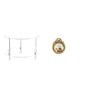 Lipstore Clear Acrylic Side Table End Table Compact NightStand Bedside Furniture Easy Assembly Living Room Bathroom Home Antique Photo Frame Vintage Picture Fr