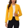 thumbnail image 1 of INSPIRE CHIC Blazer de Travail pour Femme Col à Revers Veste à Manches Longues Blazer de Complet L Jaune, 1 of 6