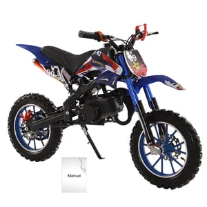 49cc 2-Stroke Petits Dirt Bike, Motocross à gaz, Hors route Mini Moto, moto de poche avec freins à disque arrière avant, course Max Vitesse 40KM/H
