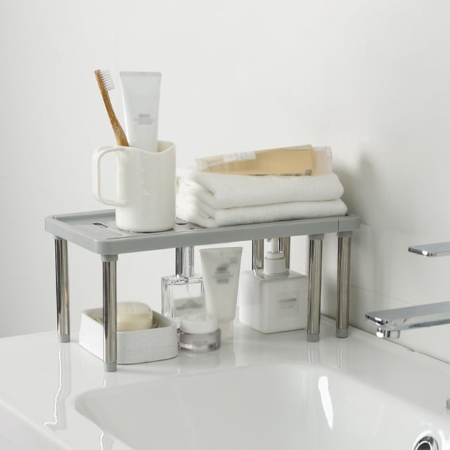 PRETXORVE Tablette Rétractable, Extensible jusqu'à 24 Pouces, Tablette de Rangement, Tablette pour Articles Ménagers, pour Cuisine, Évier, Salle de Bain, Salon, Armoire