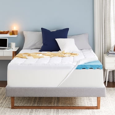 Sleep Innovations Surmatelas en Mousse Mémoire Gel à Double Couche, Soutien Ultra Doux, 4 Pouces, Double